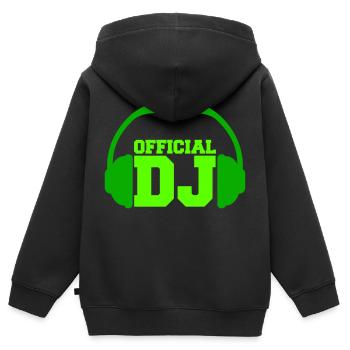 Official DJ Star Kopfhörer Dance Party Musik Logo - Kinder Premium Organic Zip Hoodie - Schwarz - Hinten - AI Model Kid Male (0cm)