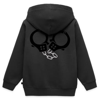 Menottes 2 - Sweat Premium à capuche zippé enfant bio - noir - Dos - AI Model Kid Male (0cm)