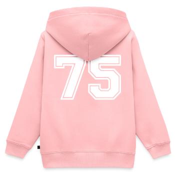 75 - Kinder Premium Organic Zip Hoodie - Rosa - Hinten - AI Model Kid Female (0cm)