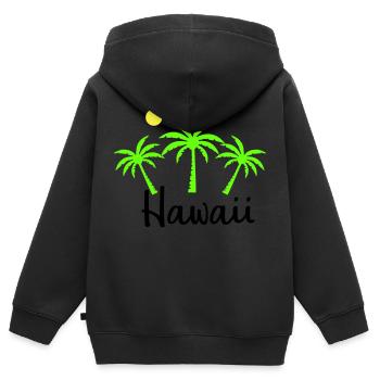 hawaii - Kinder Premium Organic Zip Hoodie - Schwarz - Hinten - AI Model Kid Male (0cm)