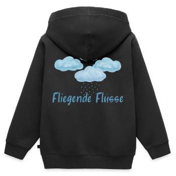 Fliegende Flüsse Wolken Regenwald Amazonas - Kinder Premium Organic Zip Hoodie - Schwarz - Hinten - AI Model Kid Male (0cm)