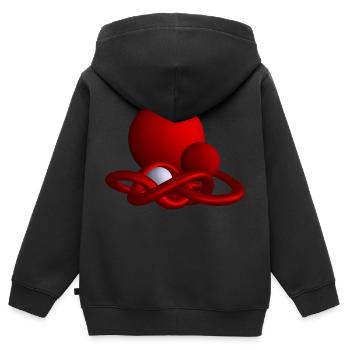 Zusammenhalt - Kinder Premium Organic Zip Hoodie - Schwarz - Hinten - AI Model Kid Male (0cm)