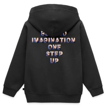 Votre imagination est votre pouvoir - Sweat Premium à capuche zippé enfant bio - noir - Dos - AI Model Kid Male (0cm)