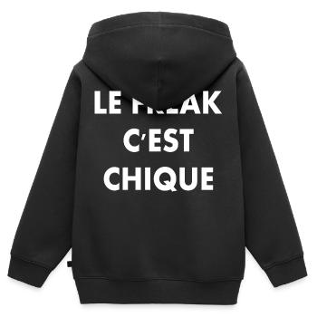 le freak c'est chique - Sweat Premium à capuche zippé enfant bio - noir - Dos - AI Model Kid Male (0cm)