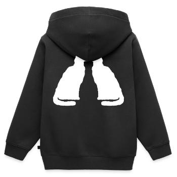 2 Katzen Küssen Pärchen Zwei Freunde Schmusen Paar - Kinder Premium Organic Zip Hoodie - Schwarz - Hinten - AI Model Kid Male (0cm)