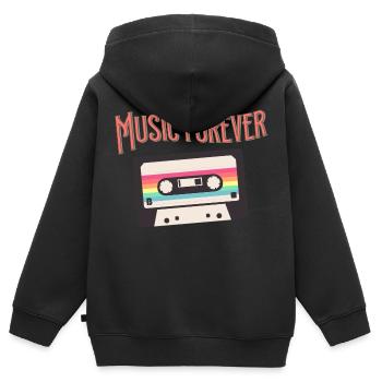 Music forever - Kids Premium Organic Zip-up Hoodie - black - Back - AI Model Kid Male (0cm)