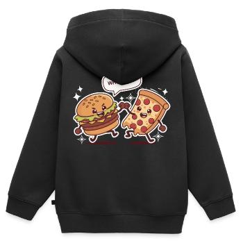 UN COMBAT ACHARNÉ - Sweat Premium à capuche zippé enfant bio - noir - Dos - AI Model Kid Male (0cm)