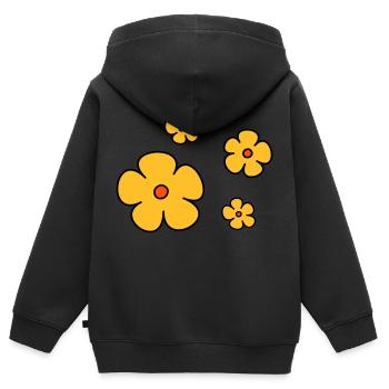 Blumen dreifarbig - Kinder Premium Organic Zip Hoodie - Schwarz - Hinten - AI Model Kid Male (0cm)