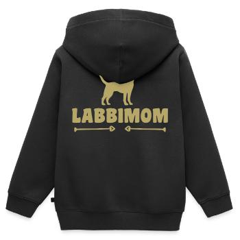 Labrador - Sweat Premium à capuche zippé enfant bio - noir - Dos - AI Model Kid Male (0cm)