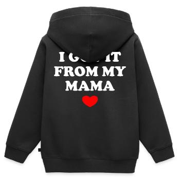 Je l’ai eu de ma maman - Sweat Premium à capuche zippé enfant bio - noir - Dos - AI Model Kid Male (0cm)