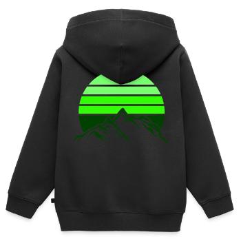 mountains mountains mountains - Kids Premium Organic Zip-up Hoodie - black - Back - AI Model Kid Male (0cm)