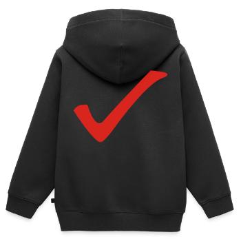 Check - Haken - Kinder Premium Organic Zip Hoodie - Schwarz - Hinten - AI Model Kid Male (0cm)