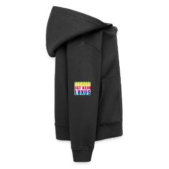 Teilhabe ist kein Luxus - Kinder Premium Organic Zip Hoodie - Schwarz - Rechts - AI Model Kid Male (0cm)