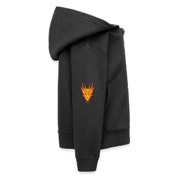 Fire Demon - Kids Premium Organic Zip-up Hoodie - black - Right - AI Model Kid Male (0cm)