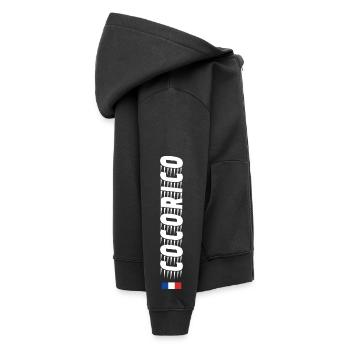 Cocorico Speed  - Sweat Premium à capuche zippé enfant bio - noir - Droite - AI Model Kid Male (0cm)