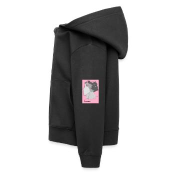 Deutschland im Farbverlauf mit Künstlermotiv - Kinder Premium Organic Zip Hoodie - Schwarz - Links - AI Model Kid Male (0cm)