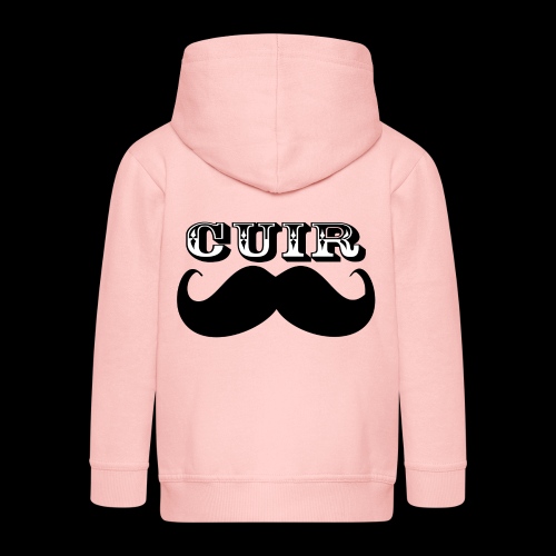 Cuir Moustache - Logo Noir - Kids' Premium Hooded Jacket