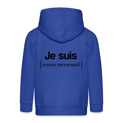 Je suis (sort skrift) - Premium hættejakke til børn