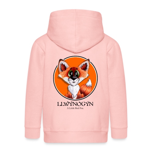 llwynogyn - a little red fox (black) - Rozpinana bluza dziecięca z kapturem Premium