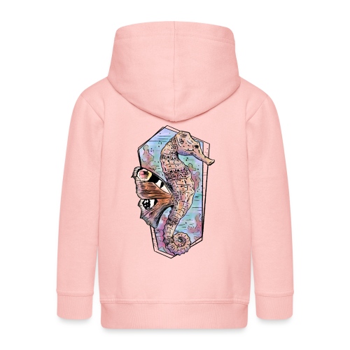 Fantasy seahorses in watercolors - Kids' Premium Hooded Jacket