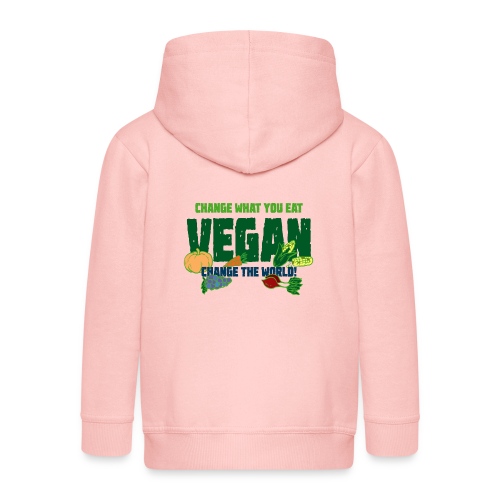 Vegan - Change what you eat, change the world - Kids' Premium Hooded Jacket