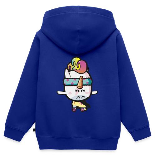 Licorne roller disco - Sweat Premium à capuche zippé enfant bio