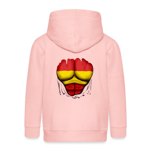 España Flag Ripped Muscles six pack chest t-shirt - Kids' Premium Hooded Jacket