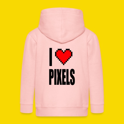 I Love Pixels - Rozpinana bluza dziecięca z kapturem Premium