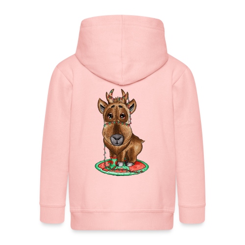 Reindeer refined scribblesirii - Rozpinana bluza dziecięca z kapturem Premium