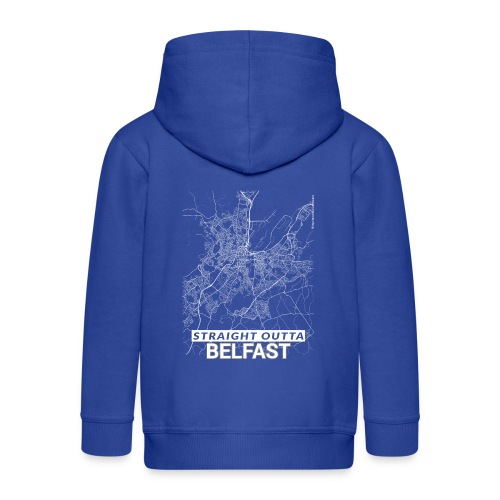 Straight Outta Belfast city map and streets - Kids' Premium Hooded Jacket