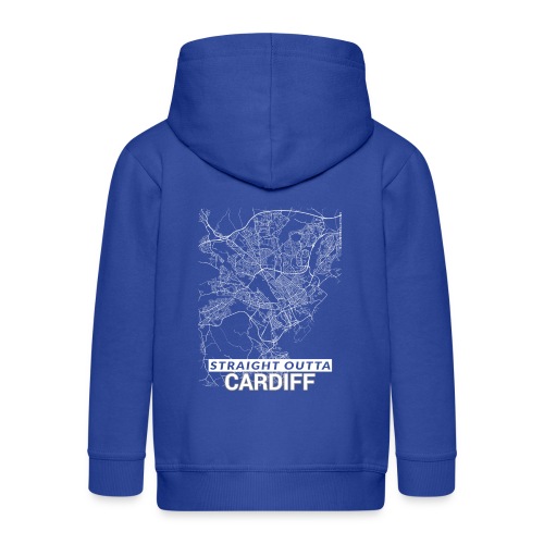 Straight Outta Cardiff city map and streets - Kids' Premium Hooded Jacket