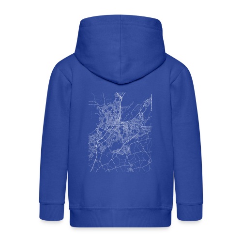 Minimal Belfast city map and streets - Kids' Premium Hooded Jacket