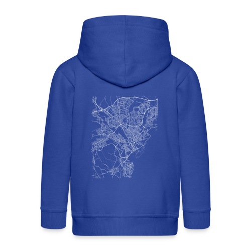 Minimal Cardiff city map and streets - Kids' Premium Hooded Jacket
