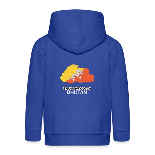 Straight Outta Bhutan country map - Kids' Premium Hooded Jacket