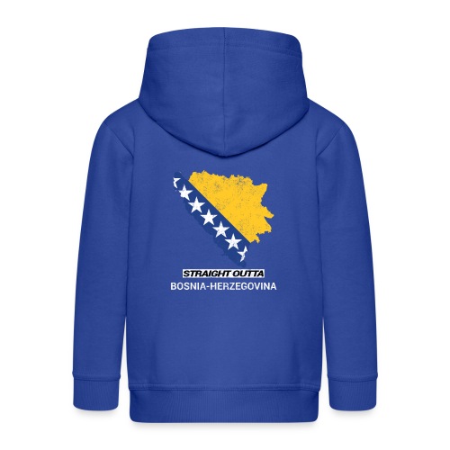 Straight Outta Bosnia and Herzegovina country map - Kids' Premium Hooded Jacket