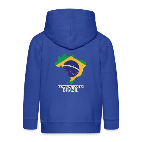 Straight Outta Brazil country map - Kids' Premium Hooded Jacket