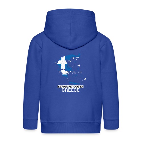 Straight Outta Greece country map - Kids' Premium Hooded Jacket