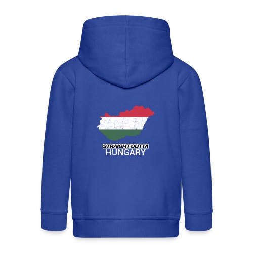 Straight Outta Hungary country map - Kids' Premium Hooded Jacket