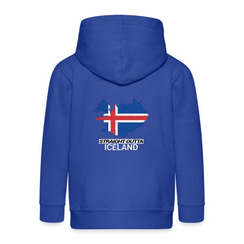 Straight Outta Iceland country map - Kids' Premium Hooded Jacket