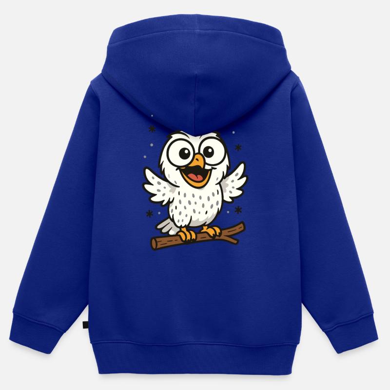 Verspielter Eulenkumpel Kinder Premium Organic Zip Hoodie