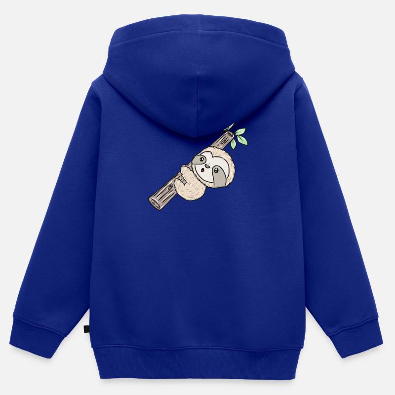 Faultier am Ast Kinder Premium Organic Zip Hoodie