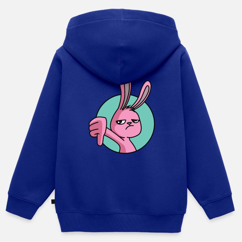 Pouce de lapin vers le bas Sweat Premium à capuche zippé enfant bio