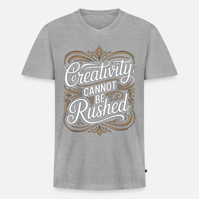 Graphic Designer Creativity Cannot Visual Artist - Männer Premium Bio T-Shirt mit V-Ausschnitt - Grau meliert