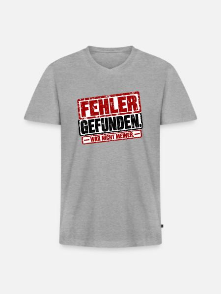 Fehler gefunden. War nicht meiner - Männer Premium Bio T-Shirt mit V-Ausschnitt - Grau meliert