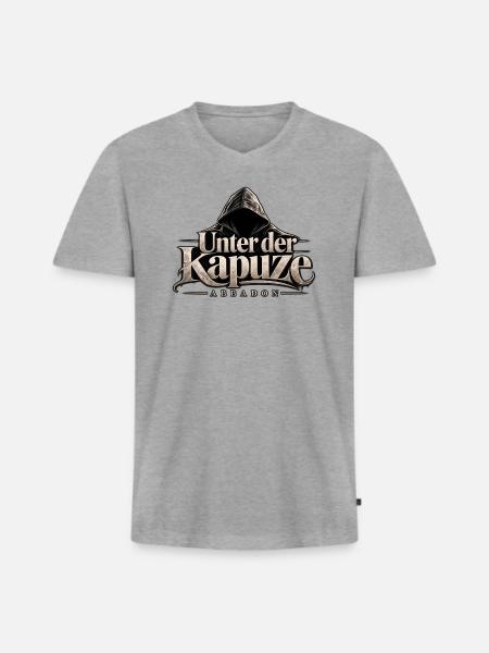Unter der Kapuze – ABBADON - Männer Premium Bio T-Shirt mit V-Ausschnitt - Grau meliert