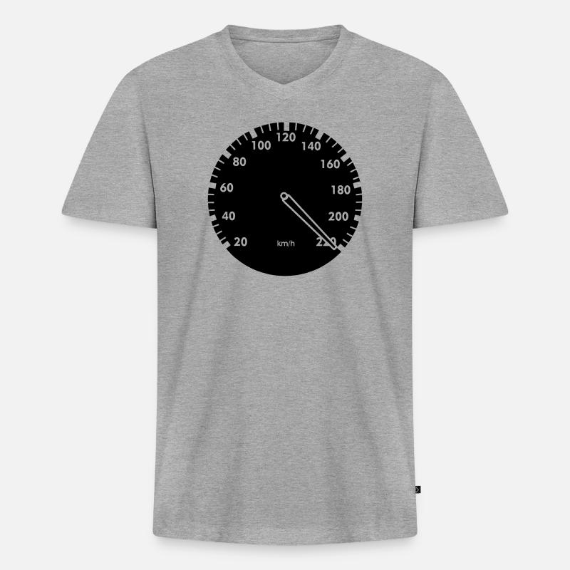 Tacho Auto - Männer Premium Bio T-Shirt mit V-Ausschnitt - Grau meliert