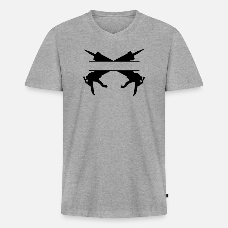 Logo der Sprühspritze abdichten - Männer Premium Bio T-Shirt mit V-Ausschnitt - Grau meliert