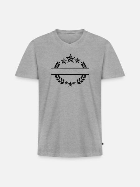 Laurel wreath with stars - Men's Premium Organic T-shirt with V-neck - heather grey