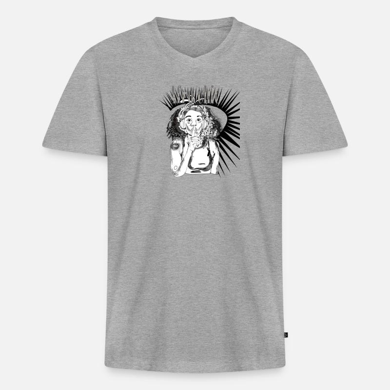 Afro-Chic-Vecter-Kunst - Männer Premium Bio T-Shirt mit V-Ausschnitt - Grau meliert