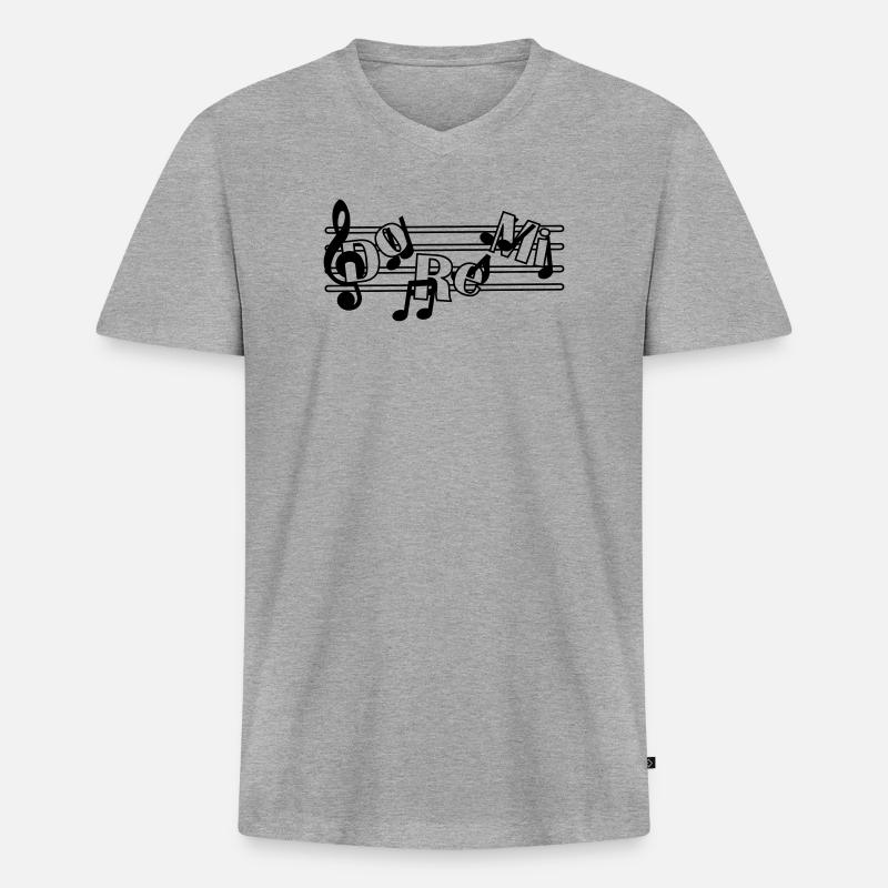 Do re mi - Männer Premium Bio T-Shirt mit V-Ausschnitt - Grau meliert